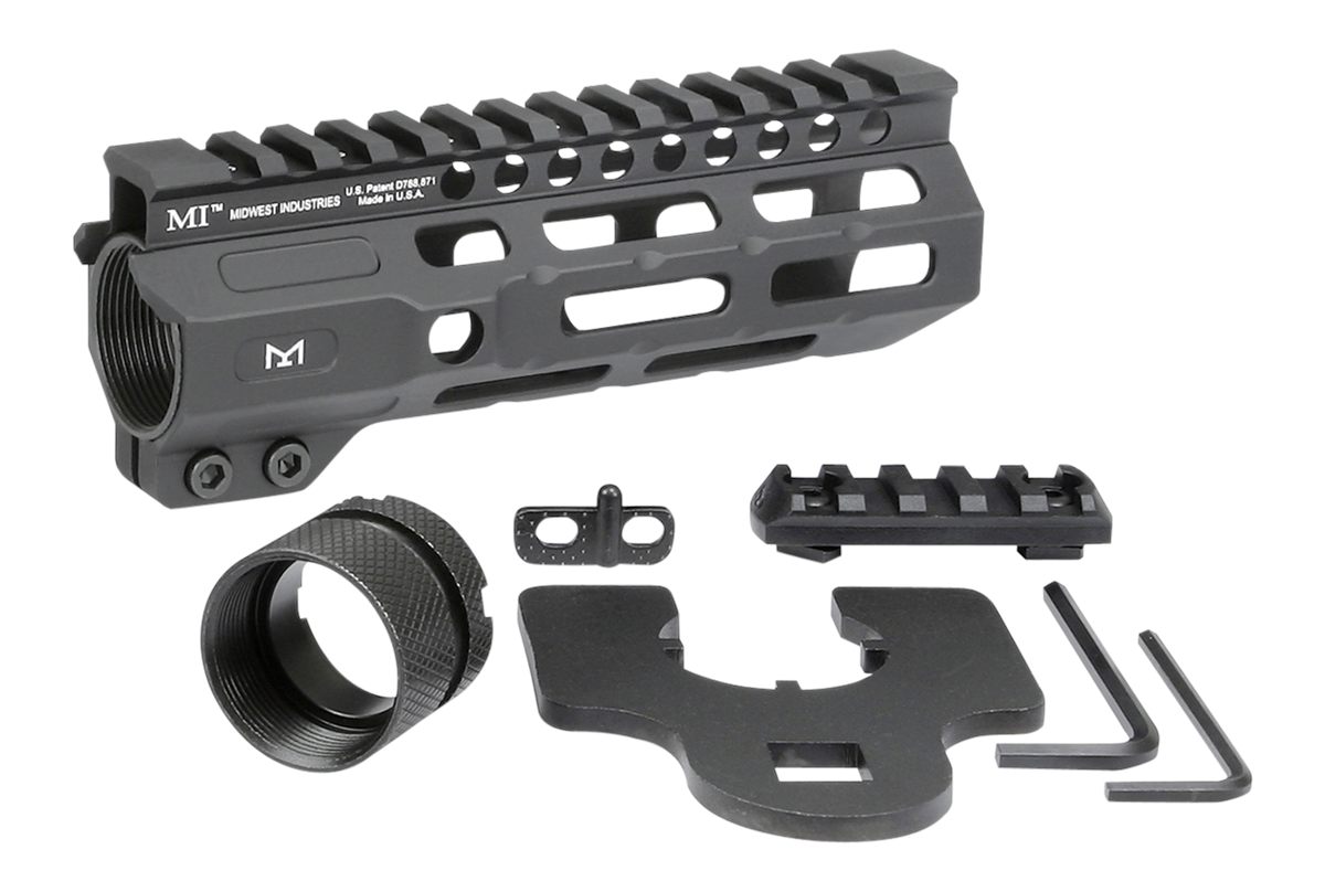 Midwest Industries MICRM6 Combat Black Hardcoat Anodized 6061-T6 Aluminum 6