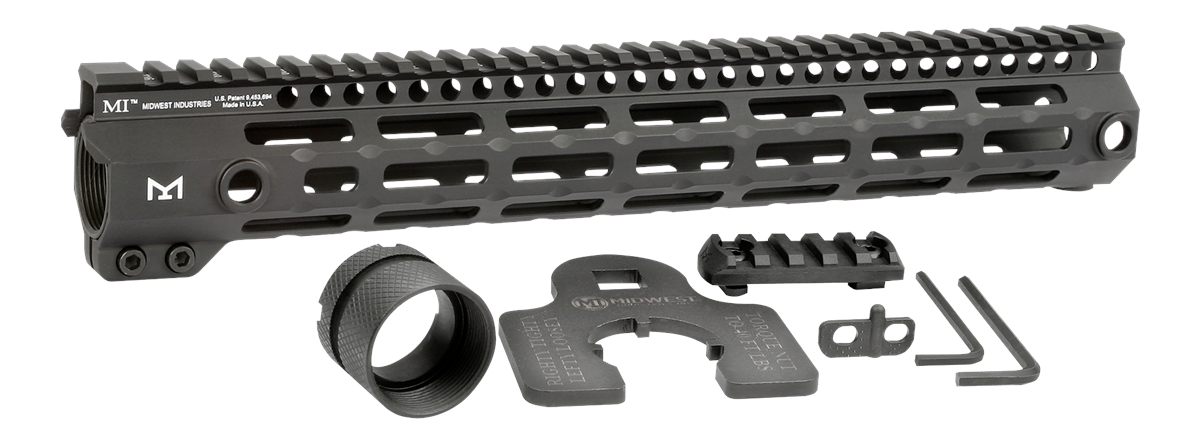 Midwest Industries MIG4M13375 Tactical G4M Handguard AR-15 Black Hardcoat A