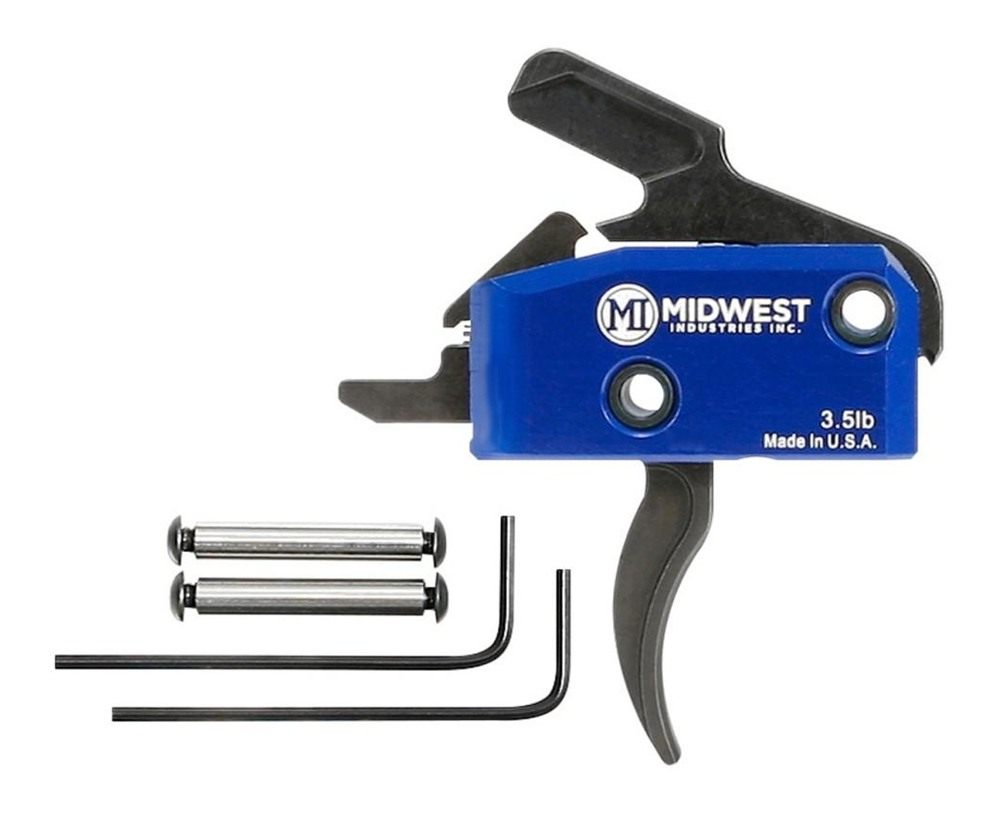 Midwest Industries Drop Trigger for AR-15 Curved 3.5lb with Anti Walk Pins