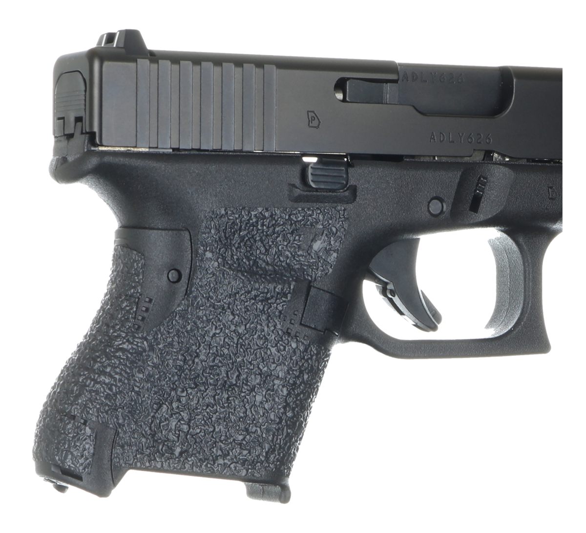 Talon Grips EV03R Adhesive Textured Black Rubber, Fits Subcompact Glock Gen