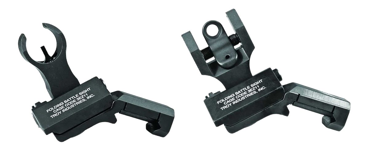 Troy Ind SSIG45SHRBT00 45 Degree BattleSight Set- HK Front Round Rear Black