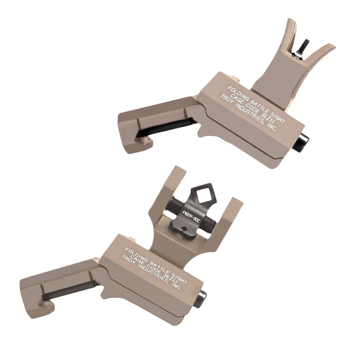 Troy Ind SSIG-45S-MDFT-00 45 Degree Offset Battlesight Set Flat Dark Earth