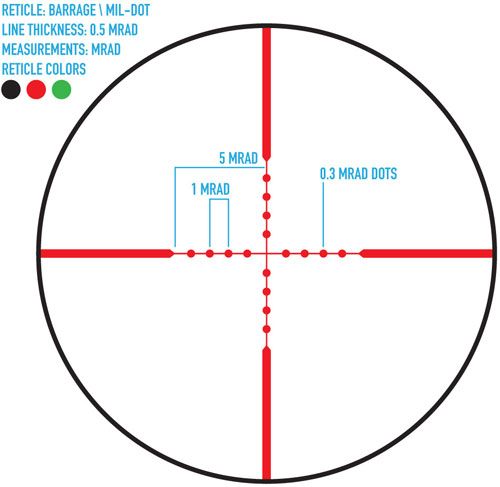 Sellmark Firefield FF13065 Barrage w/Red Laser Matte Black 2.5-10x40mm Illu view 2