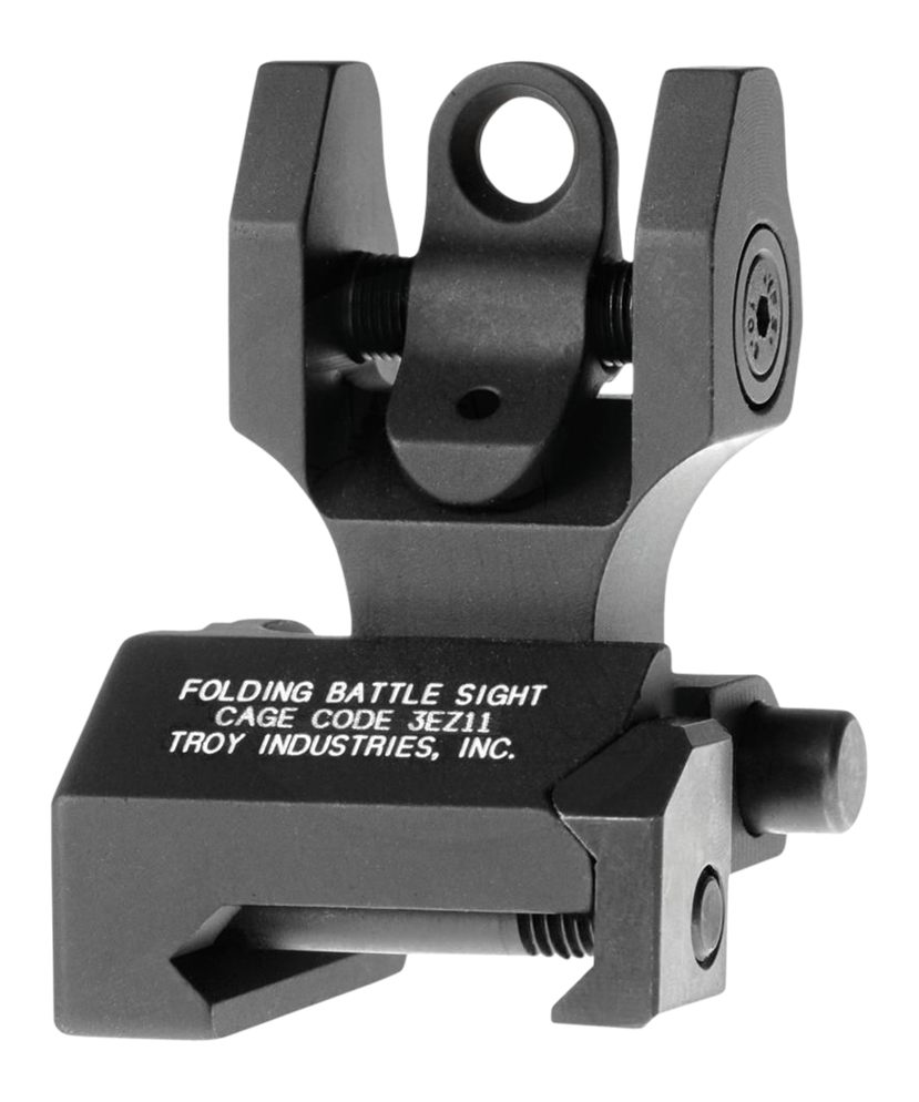 Troy Ind SSIGFBSROBT00 Rear Folding BattleSight Round Black Hardcoat Anodiz