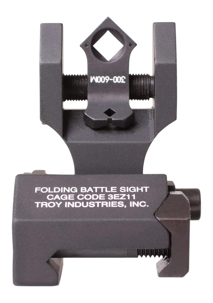 Troy Ind SSIGFBSTTBT00 Tritium Rear Folding BattleSight Round Black Hardcoa