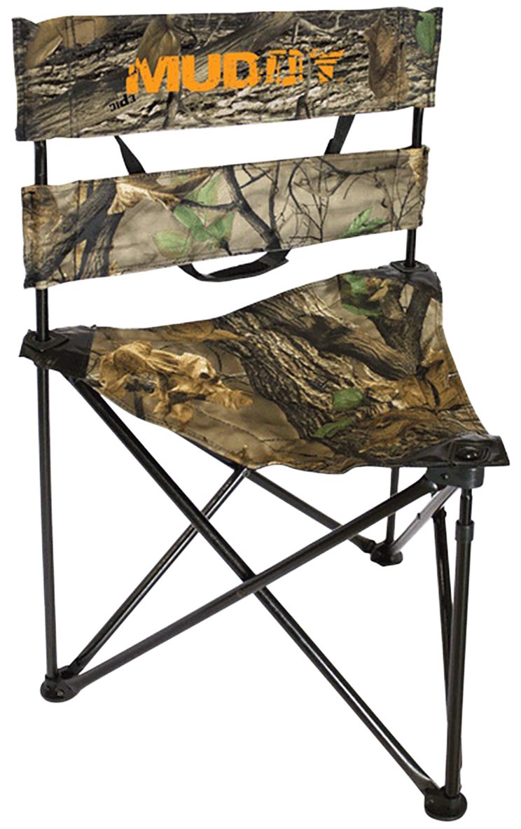 Gsm Outdoors Muddy Folding Tripod Ground Seat Epic Camo 250lb Rating