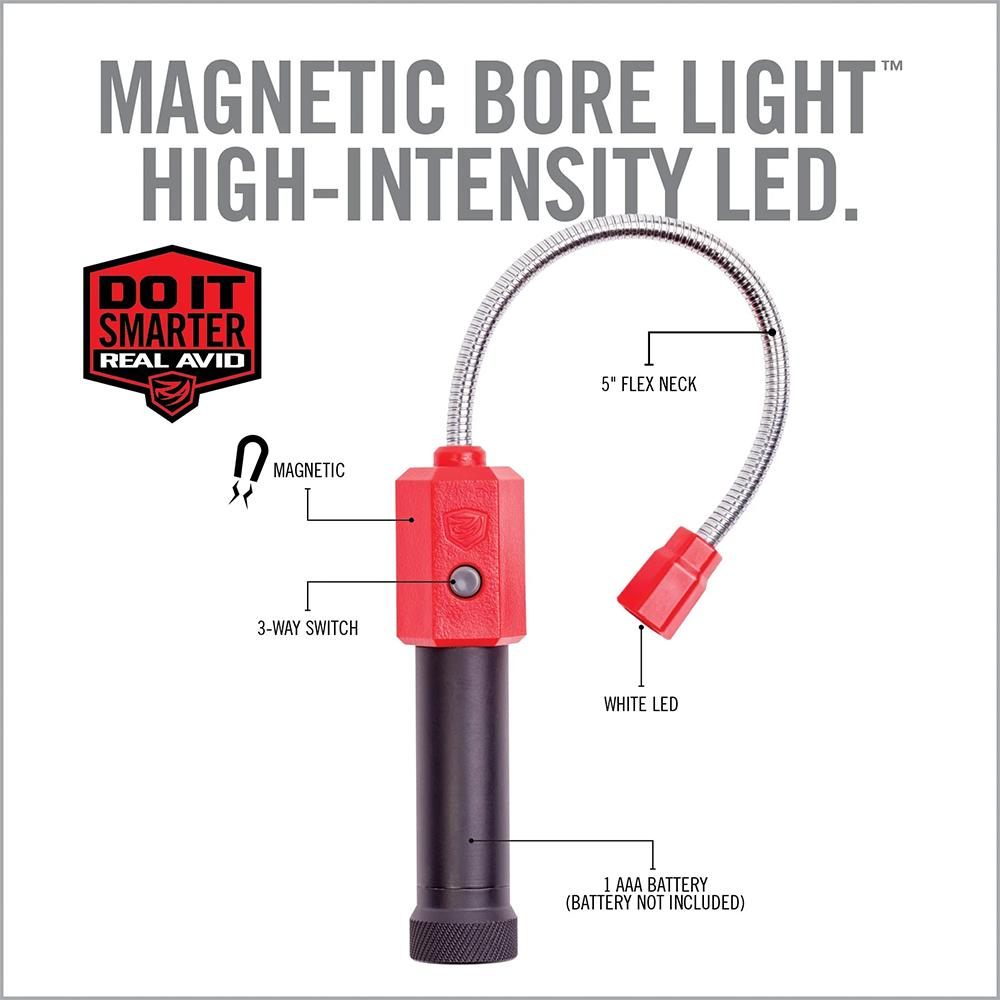 Real Avid Bore Light, Magnetic, High Intensity LED Illuminator with 5 Flexi view 5