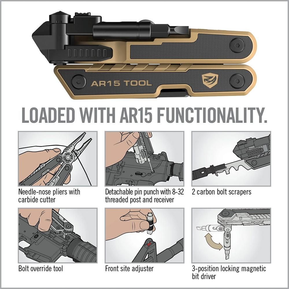 Real Avid AVAR15T AR15 440C SS Part Serrated Blade Black G10 Handle Platfor view 2