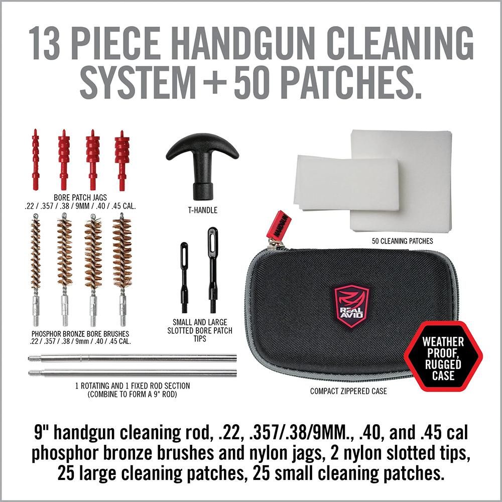 Real Avid AVGCK310P Gun Boss Cleaning Kit Multi-Caliber Handgun/Black Weath view 3