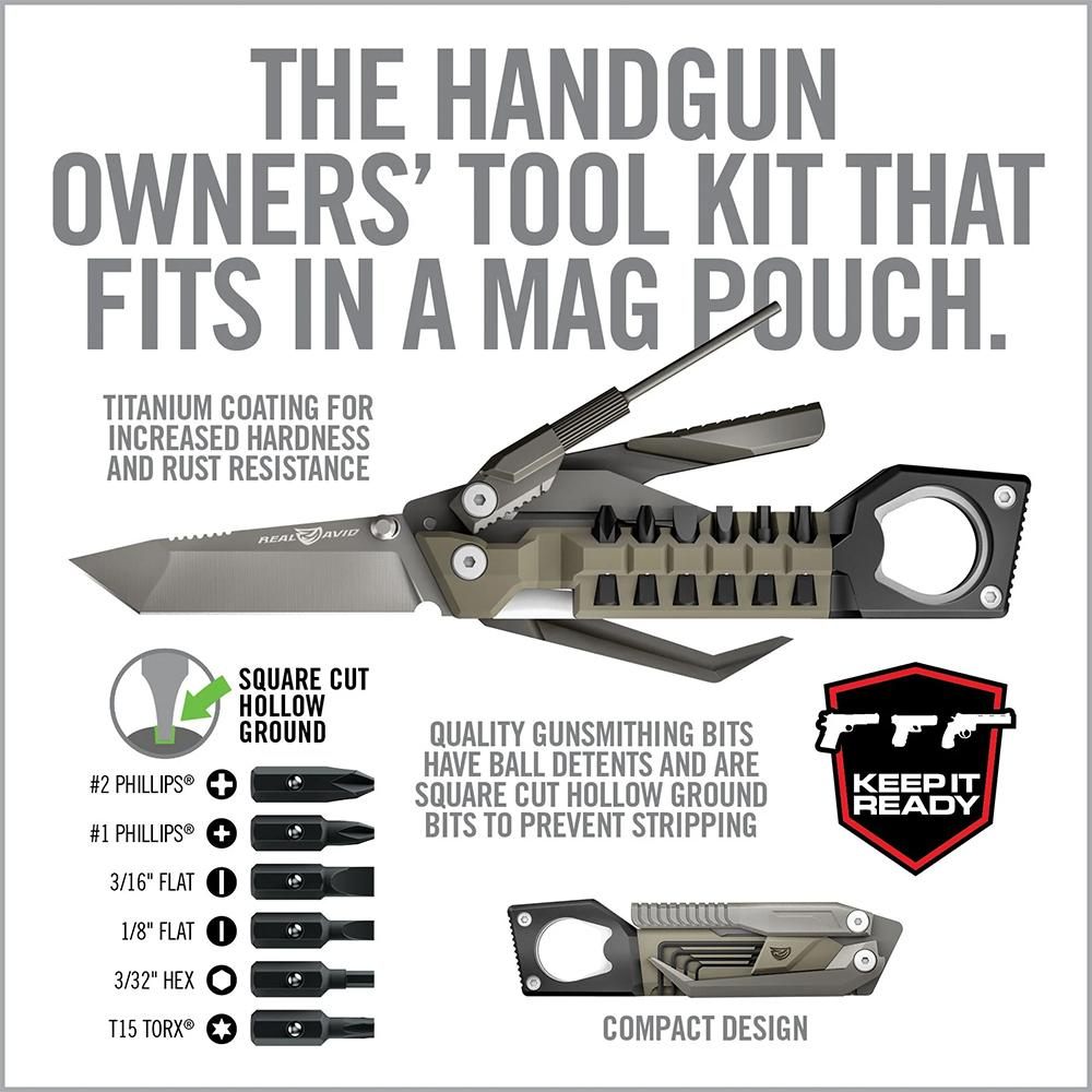 Real Avid AVPSTL Pistol Tool Silver Stainless Steel 3in Part Serrated Handg view 2