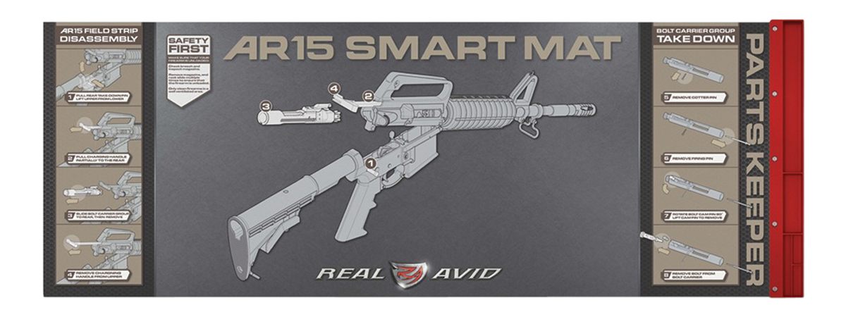 Real Avid AVAR15SM AR-15 Smart Mat Black/Red 43in x 16in Diagram Illustrati view 4