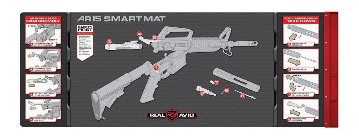 Real Avid AVAR15SM AR-15 Smart Mat Black/Red 43in x 16in Diagram Illustrati view 5