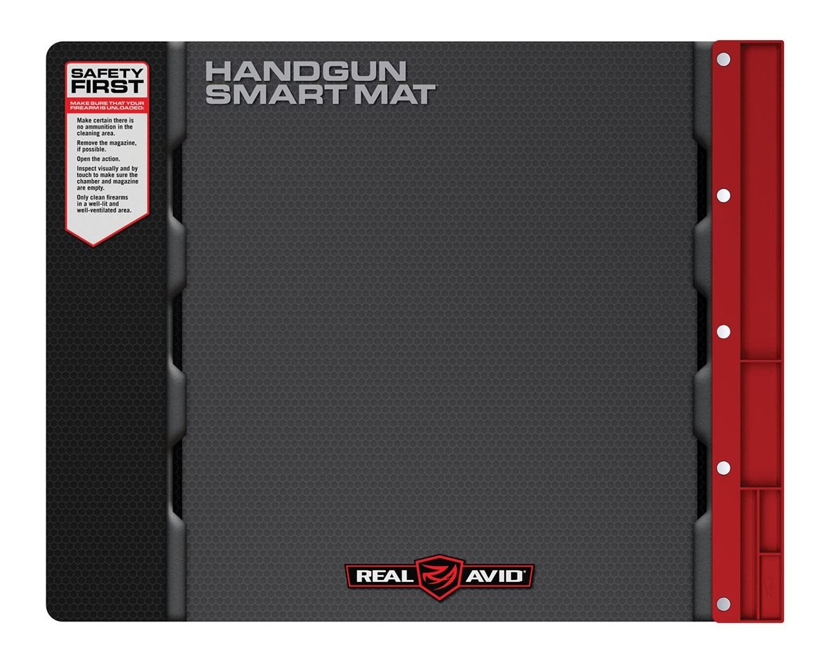 Real Avid Gun Cleaning Mat for Handguns with Magnetic Organizer Parts Tray;