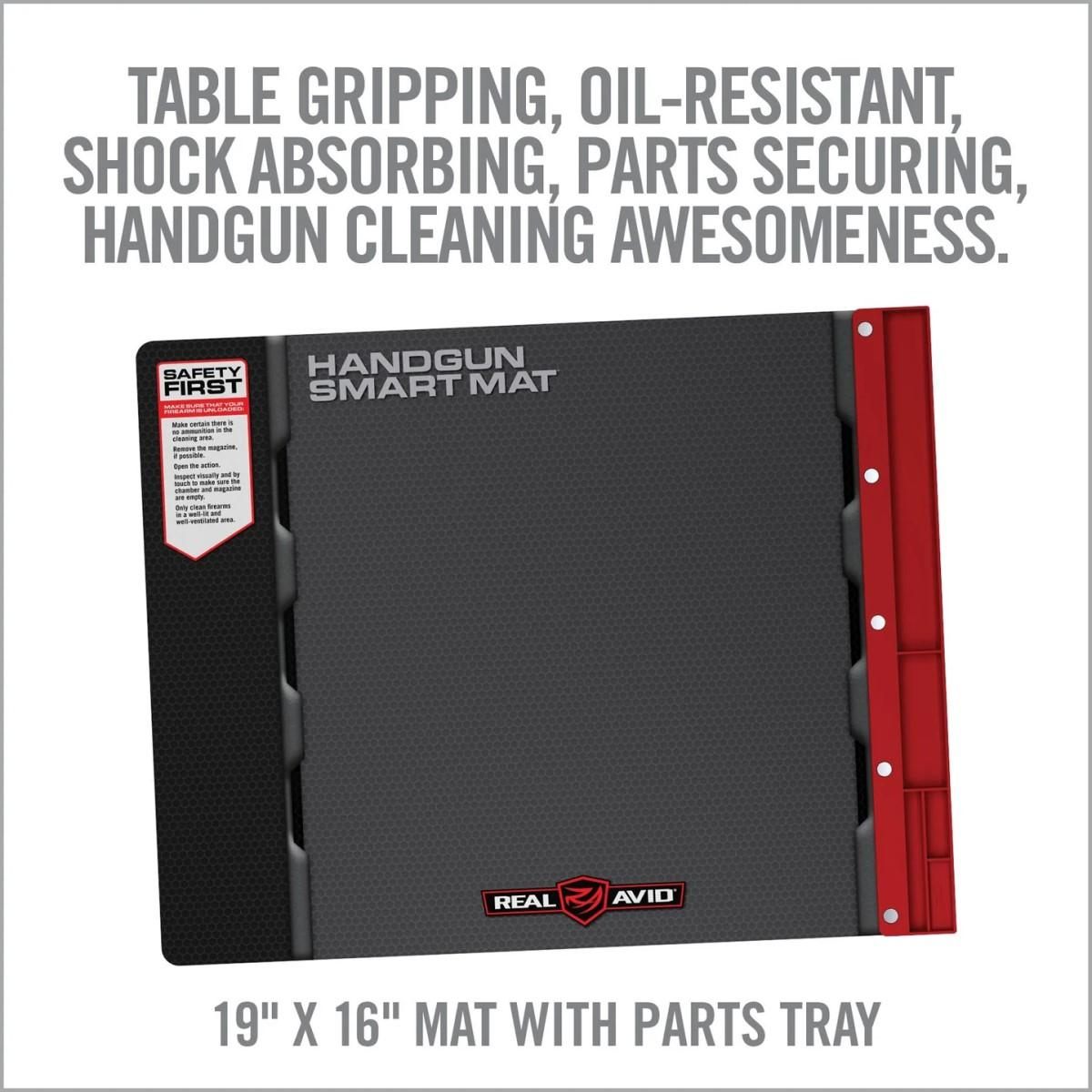 Real Avid Gun Cleaning Mat for Handguns with Magnetic Organizer Parts Tray; view 3