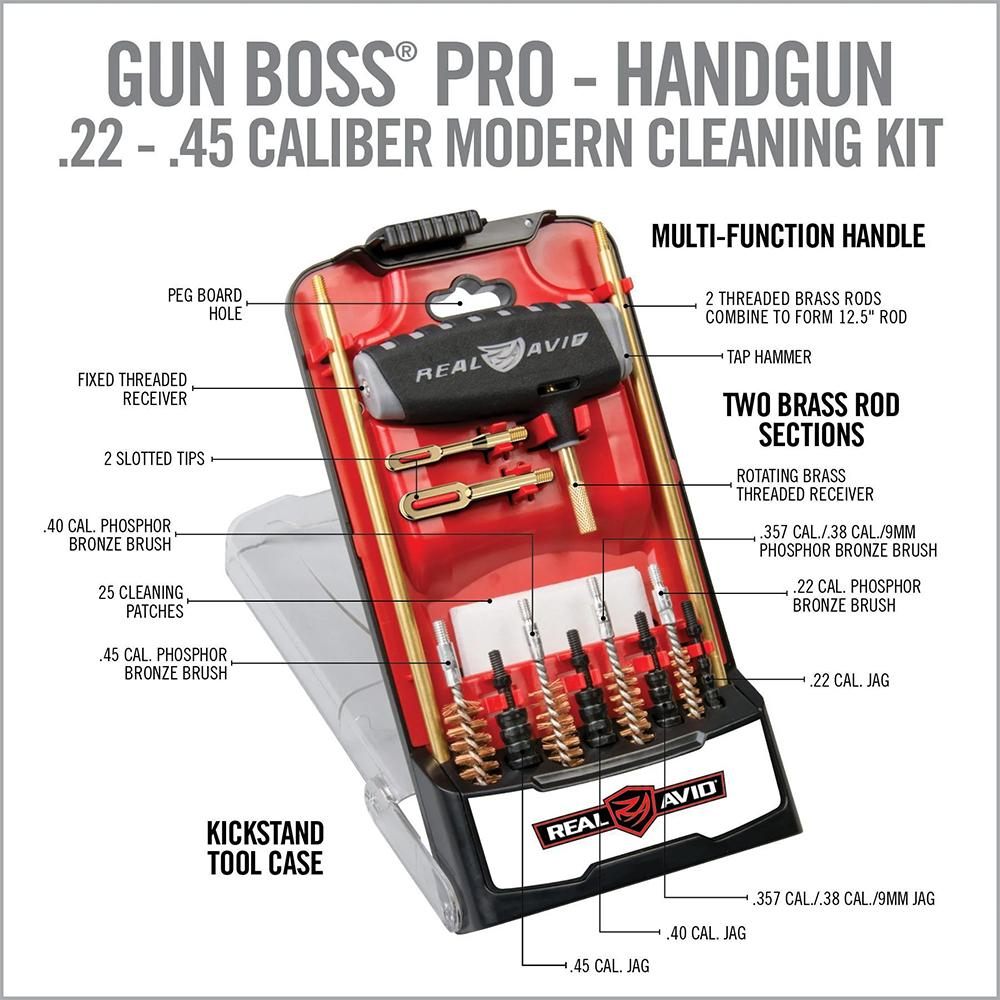 Real Avid Avgbprop Gun Boss Cleaning Kit Multi-Caliber Pistol Firearm Slott view 3