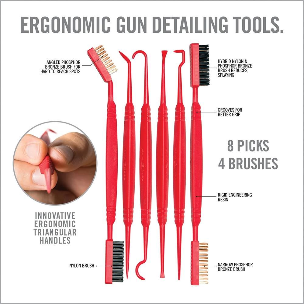 Real Avid AVPBS Accu-Grip Picks Brushes Rifle/Shotgun Firearm Plastic 8.25i view 2