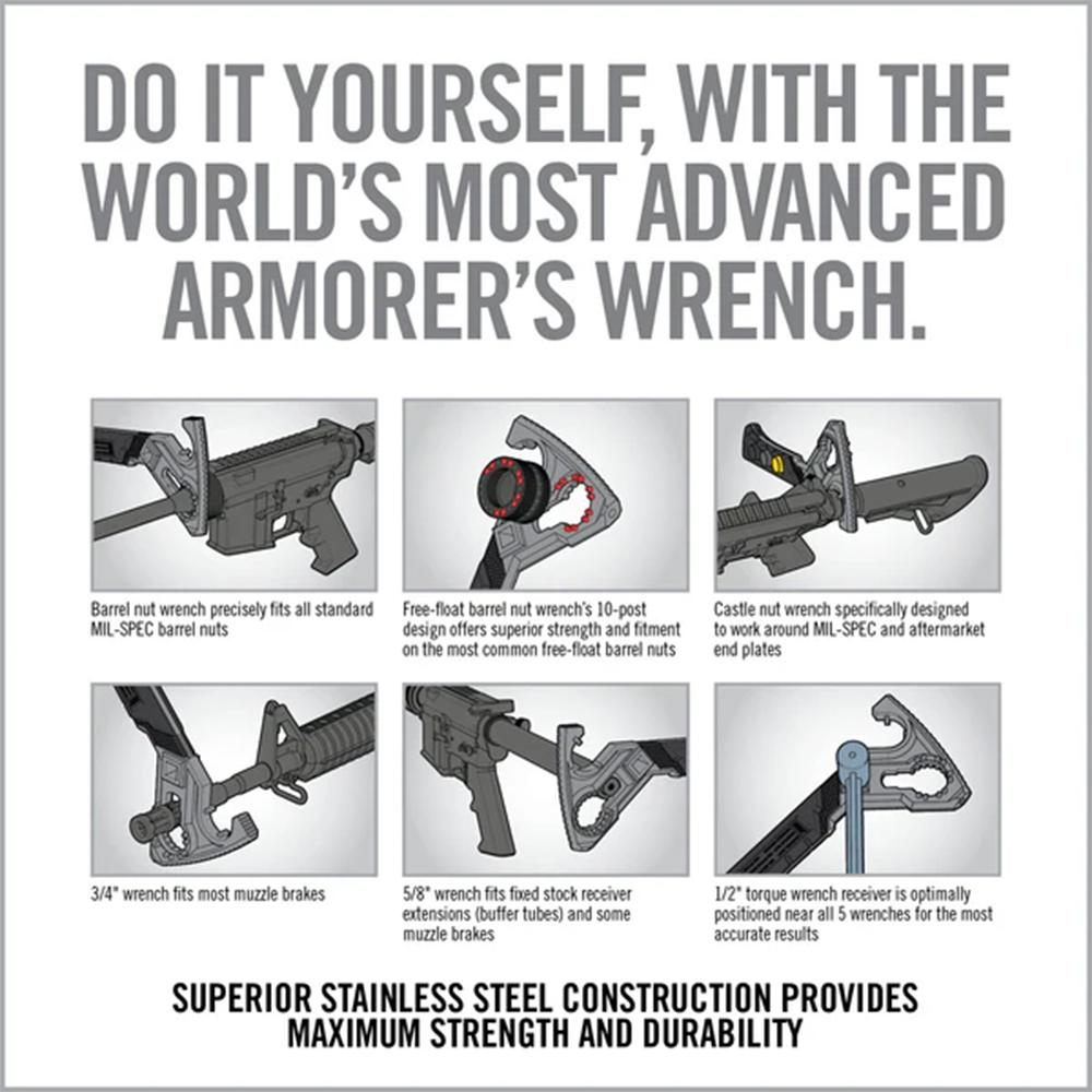 Real Avid AVAR15AMW Armorer's Master Wrench Stainless Steel AR-Platform view 2