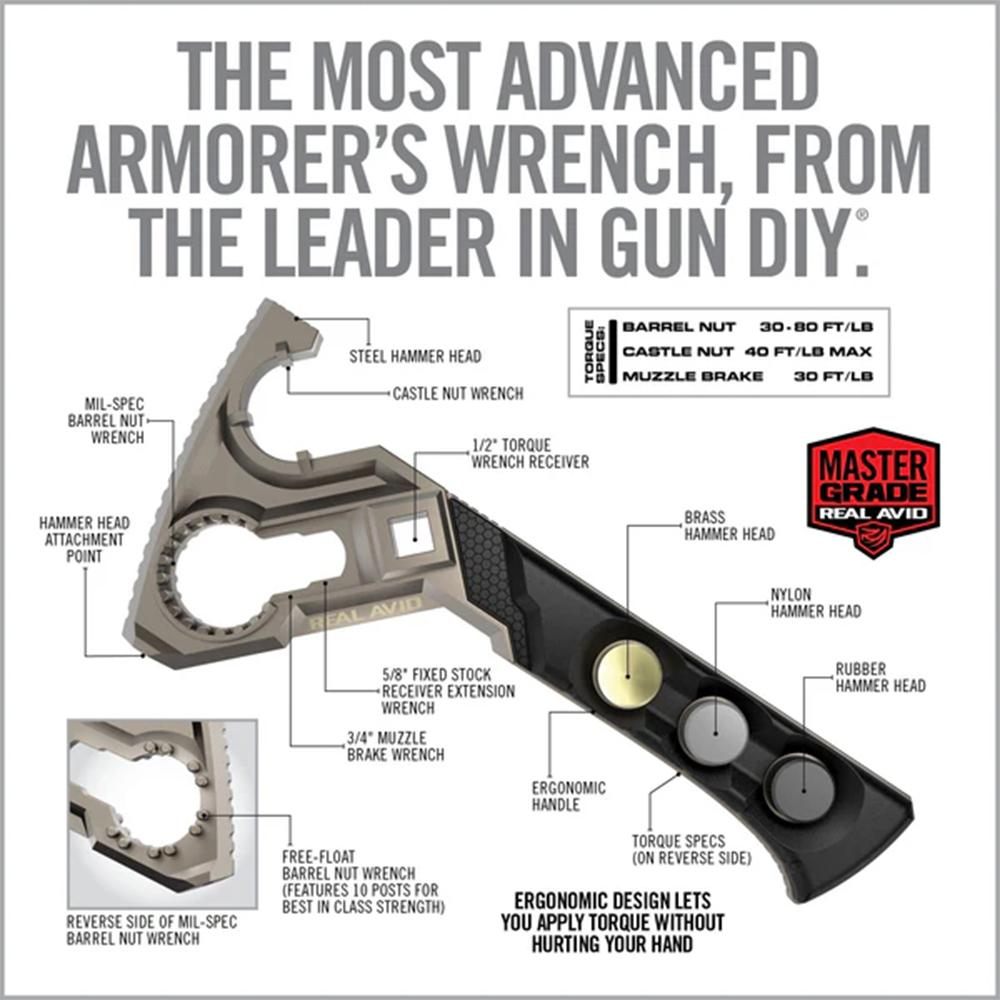 Real Avid AVAR15AMW Armorer's Master Wrench Stainless Steel AR-Platform view 3