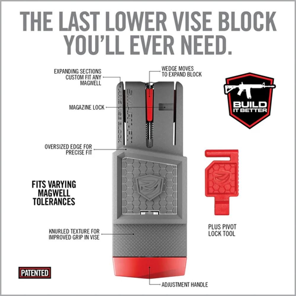 Real Avid AVAR15SFVB Smart-Fit Vise Block Gray/Red Polymer 223 Rem/5.56x45m view 4