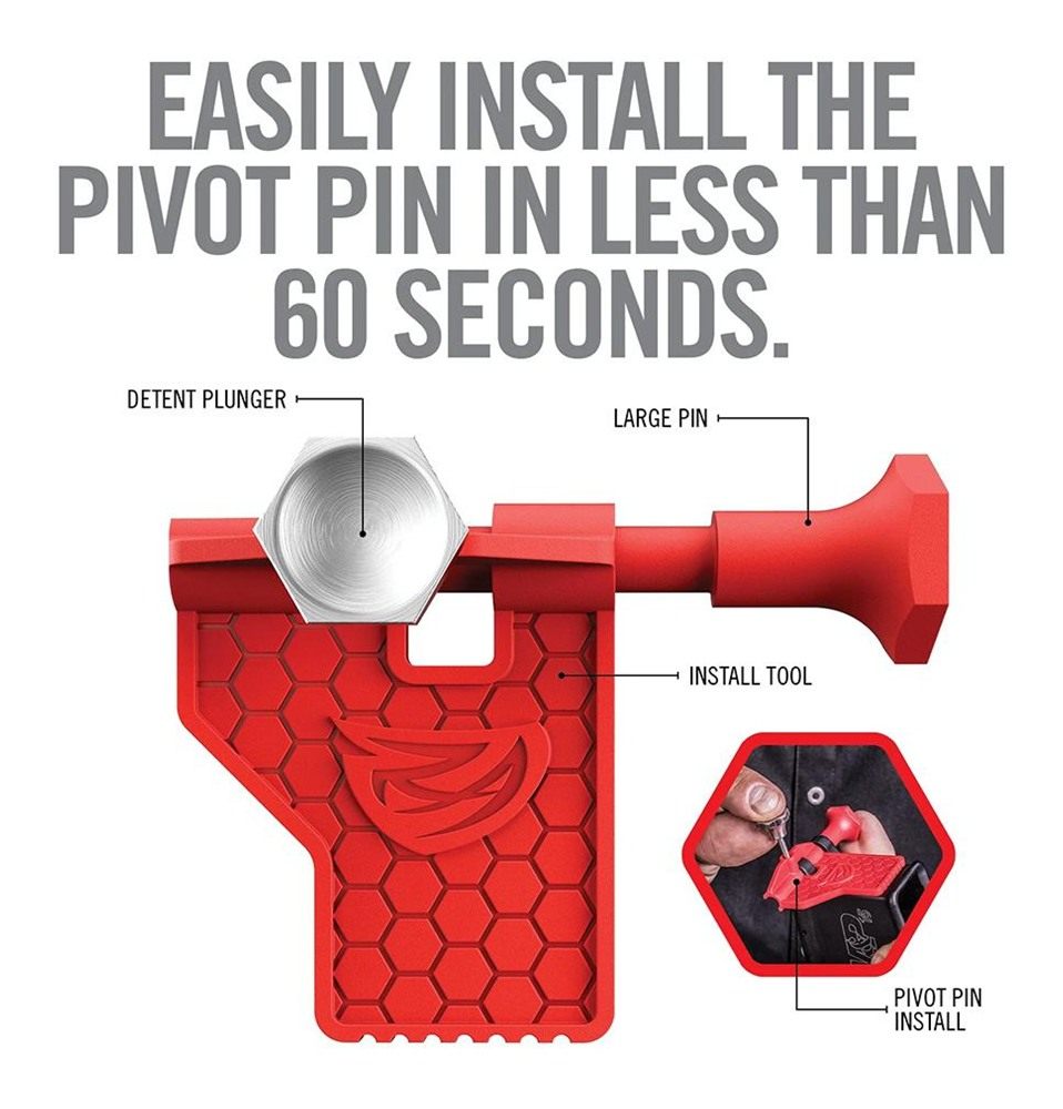 Real Avid AVAR15PPT Pivot Pin Tool Red Polymer Rifle for AR-15 Includes Det view 3