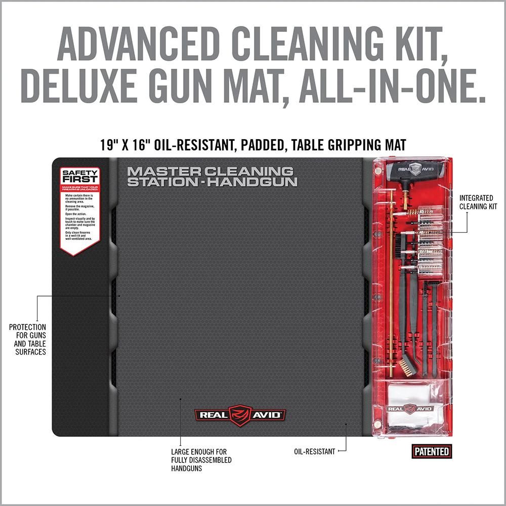 Real Avid Handgun Cleaning Kit Gun Mat For Pistol - 19x16in Includes Rod, J view 5