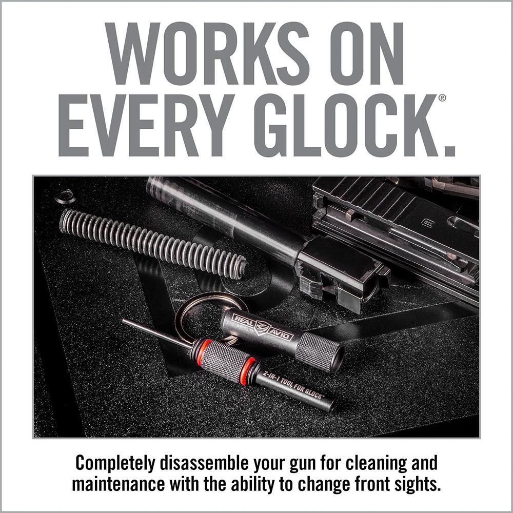 Real Avid 2-in-1 Tool for Glock Handguns, Front Sight Disassembly Compatibl view 3