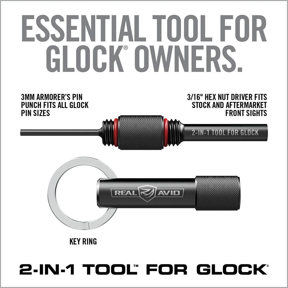 Real Avid 2-in-1 Tool for Glock Handguns, Front Sight Disassembly Compatibl view 6
