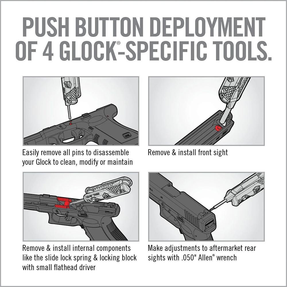 Real Avid 4-in-1 Tool for Glock Handguns, Compact Gun Multitool with Front view 4