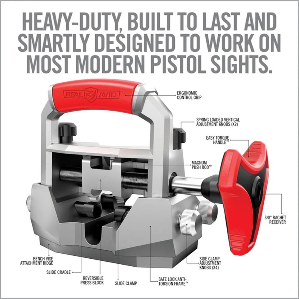 Real Avid Master Sight Pusher |Front and Rear Tool for Handguns with Doveta view 3