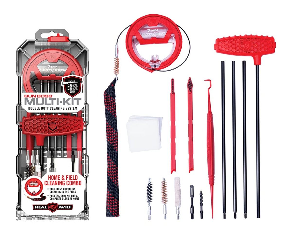 Real Avid Rifle Cleaning Kit for .270cal/.280cal/7mm Caliber - Gun with Sna