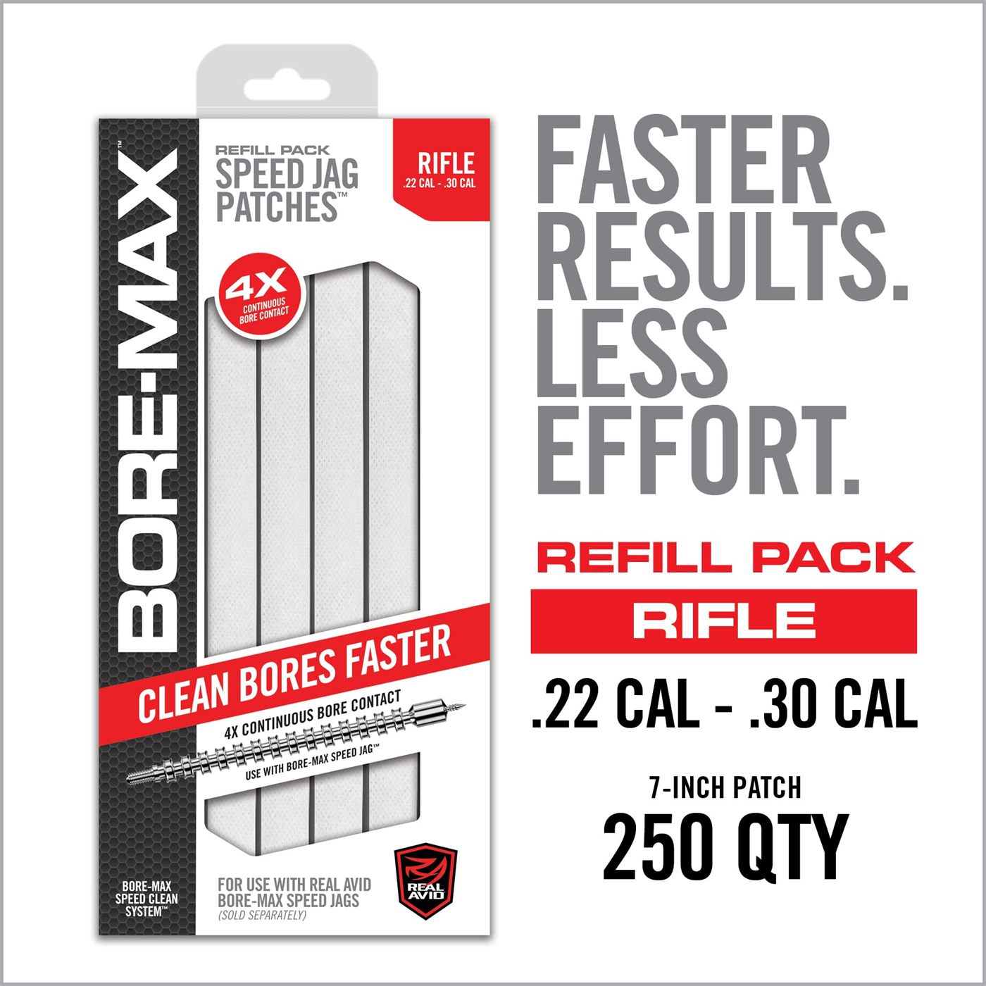 Real Avid Bore-Max Speed Patches Refill Pack, Gun Cleaning Supplies, Pistol