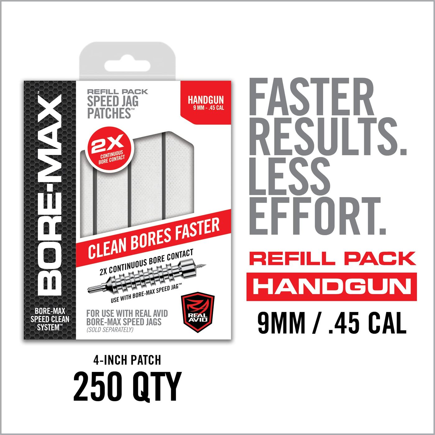 Real Avid Bore-Max Speed Patches Refill Pack, Gun Cleaning Supplies, Pistol