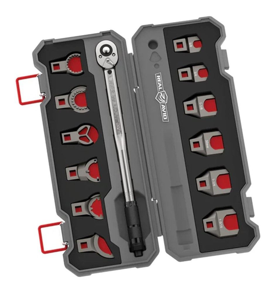 Real Avid AVMF13WS Master Fit 13 Piece Crowfoot Wrench Set Gray/Red AR-Plat view 7