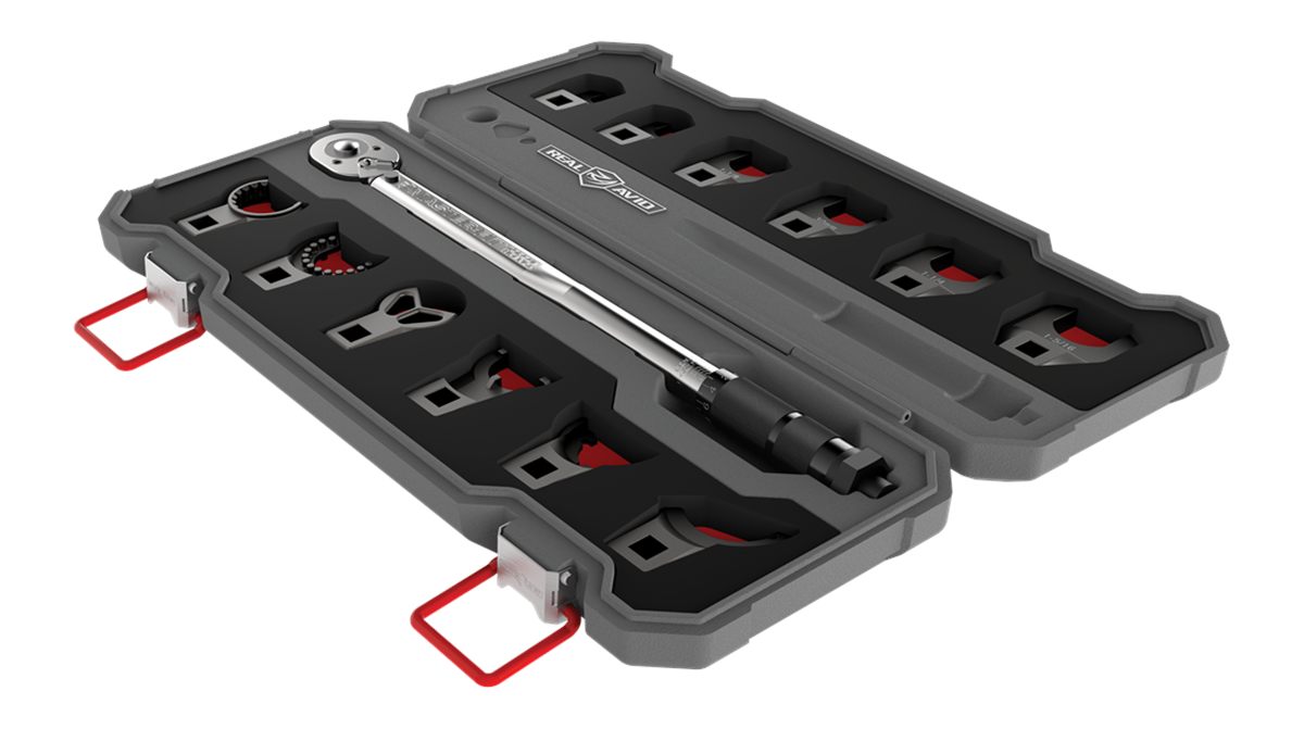 Real Avid AVMF13WS Master Fit 13 Piece Crowfoot Wrench Set Gray/Red AR-Plat view 8