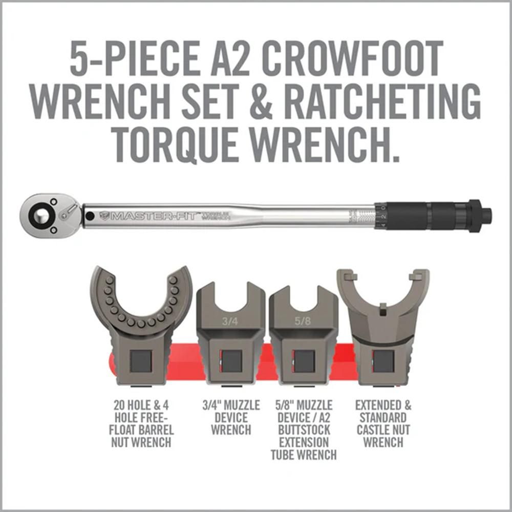 Real Avid AVMF5WS Master Fit 5 Piece Crowfoot Wrench Set Gray/Red AR-Platfo view 5