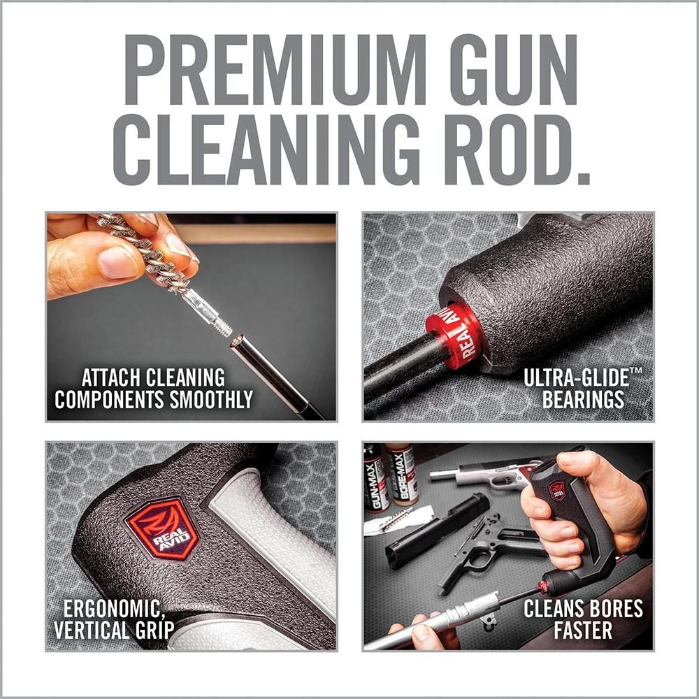 Real Avid One Piece Gun Cleaning Rod, 9in Carbon Fiber for Handgun Pistol S view 2