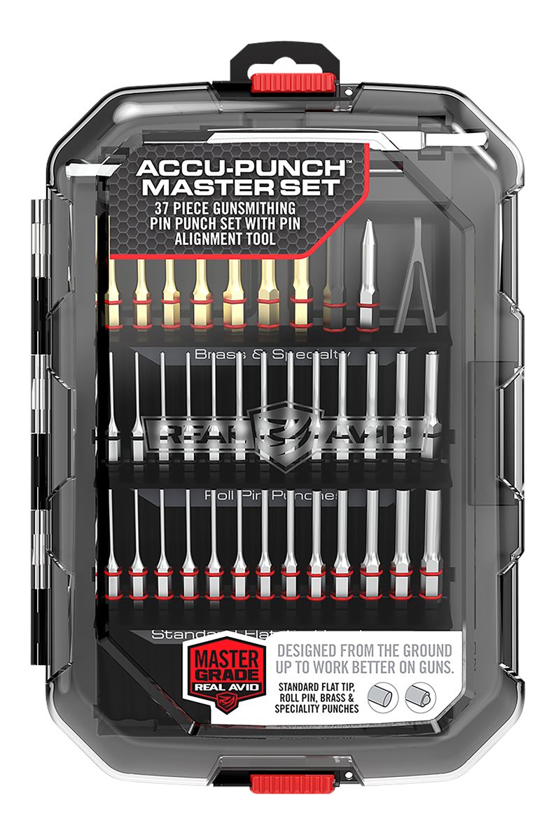 Real Avid Punch Set, Gunsmithing Tool Kit with Roll Pin Flat Tip Metal Bras