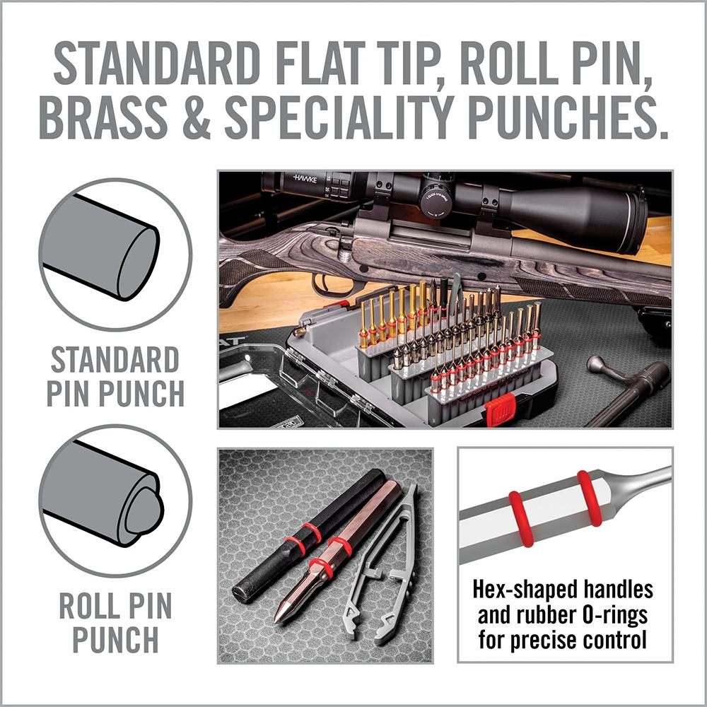 Real Avid Punch Set, Gunsmithing Tool Kit with Roll Pin Flat Tip Metal Bras view 5