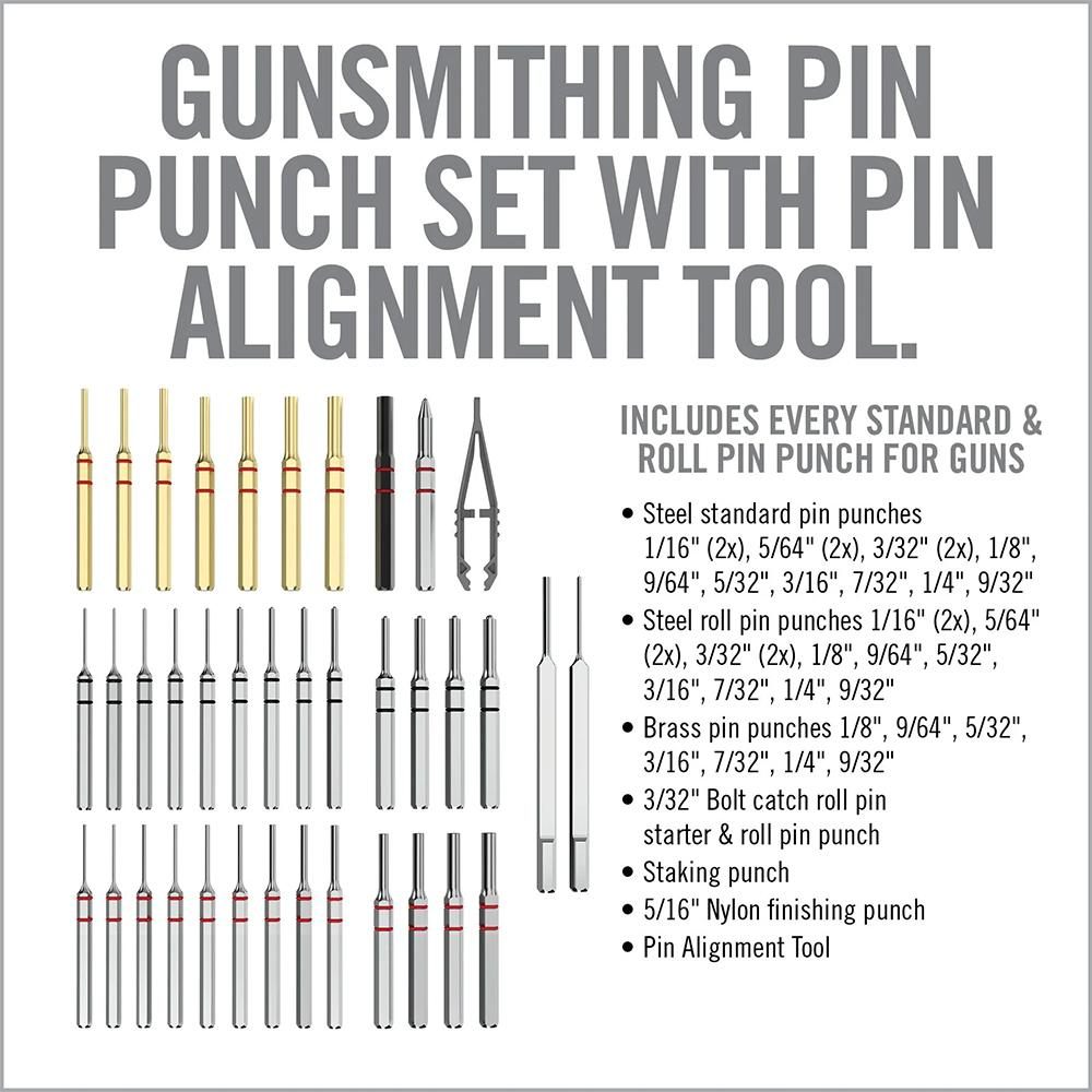 Real Avid Punch Set, Gunsmithing Tool Kit with Roll Pin Flat Tip Metal Bras view 6