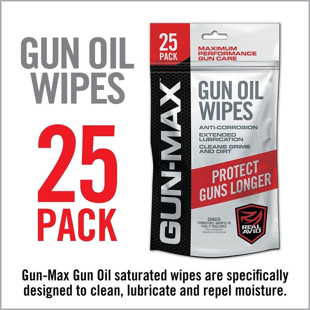 Real Avid Gun Oil Cleaning Wipes - 25 Pack, Supplies Cloth with Lubricating view 4