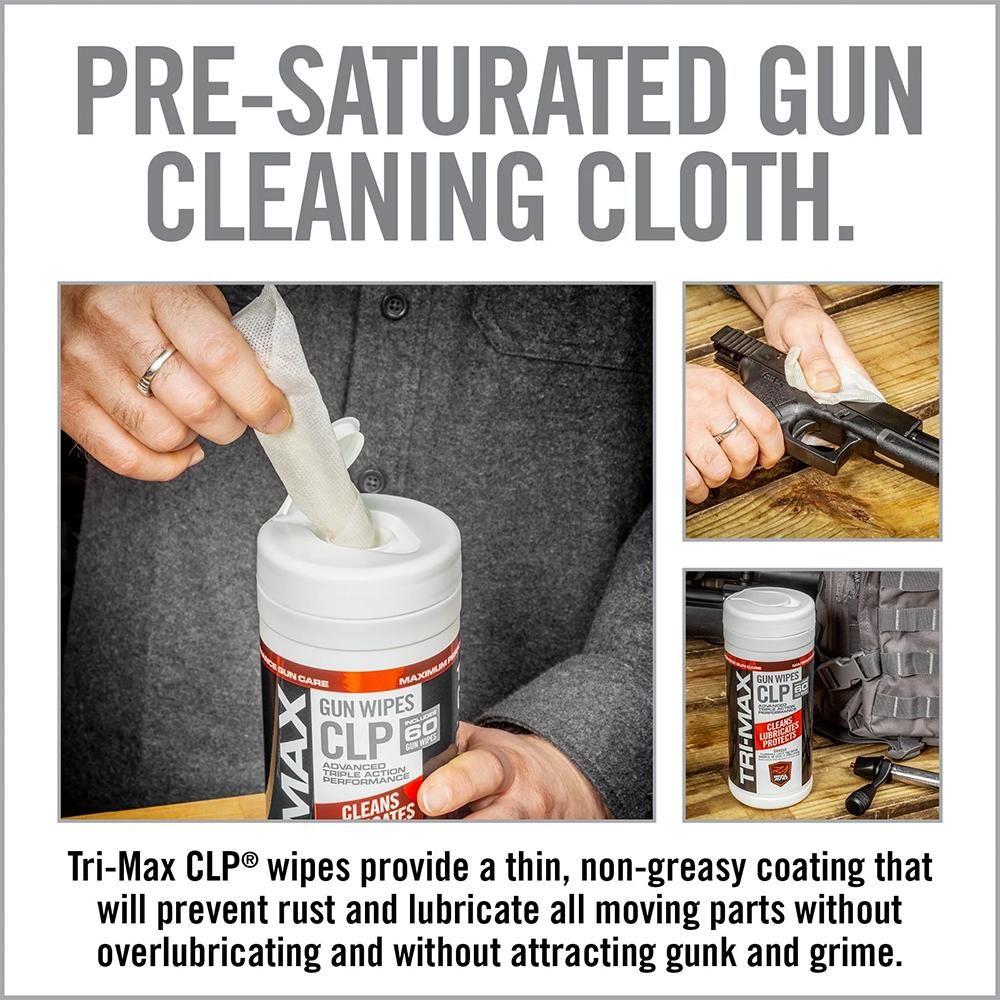 Real Avid Tri-Max CLP Gun Cleaning Wipes 60 Count | Cleaner And Lubricant |