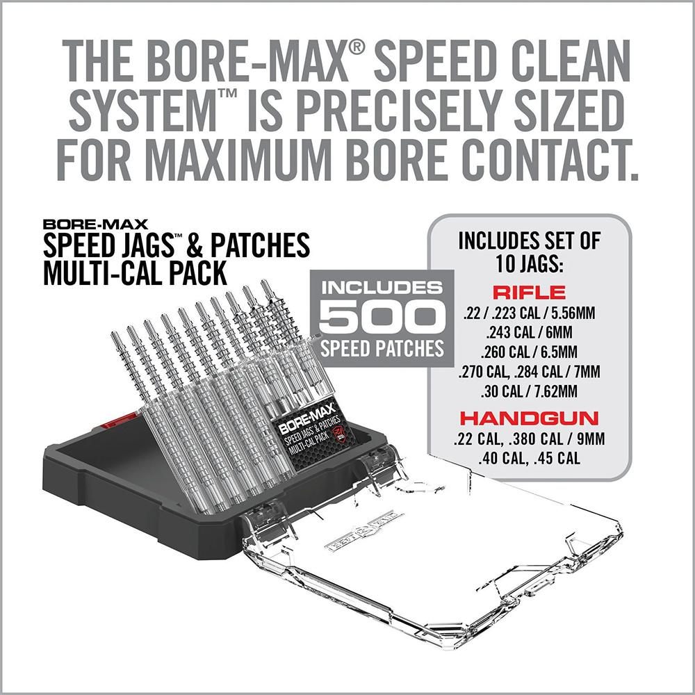 Real Avid Bore-Max Speed Jags Patches Multi-Cal Pack - Set of 10 for .22-.2 view 6