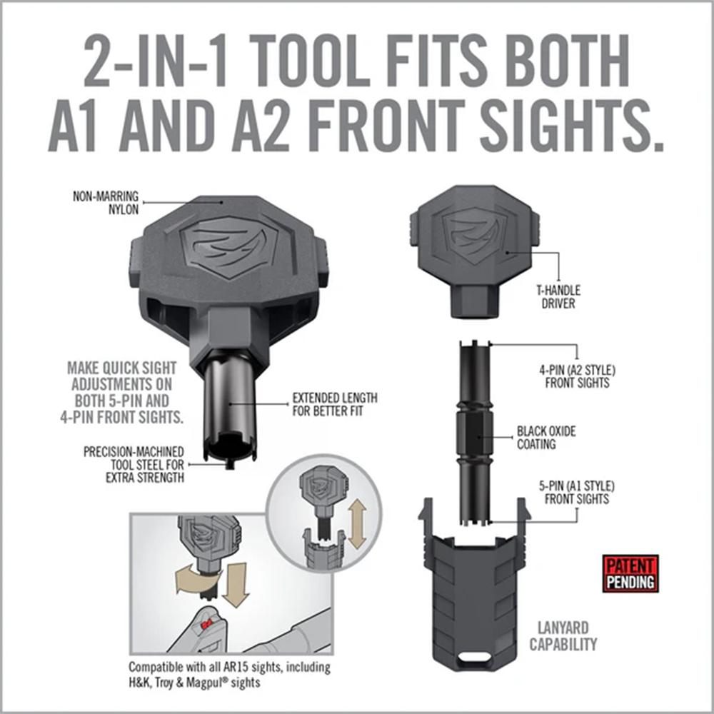 Real Avid AVARFSAPRO Front Sight Adjuster Pro Black/Gray for 4 5 Pin (AR-15 view 2