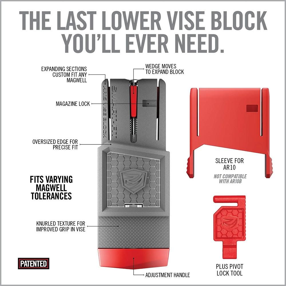Real Avid AVAR10SFVBS Smart-Fit AR-10 Vise Block Sleeve Red/Gray w/ Expansi view 3