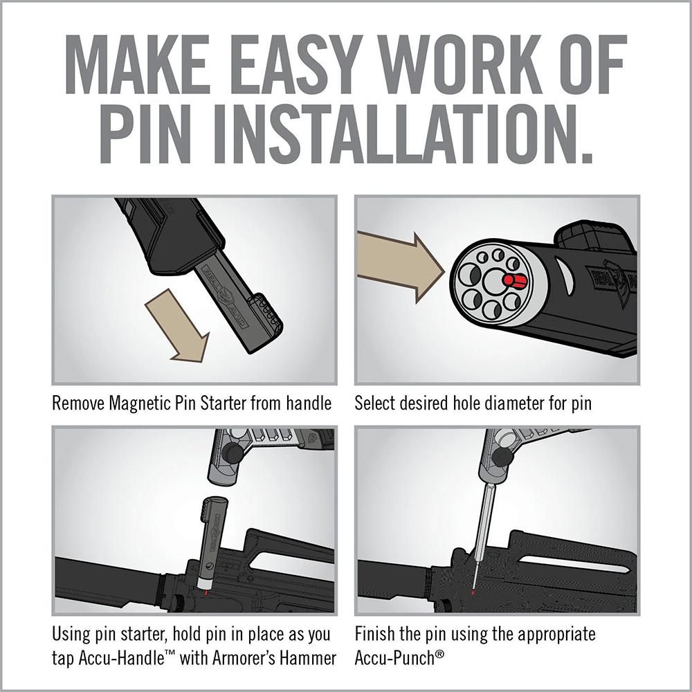 Real Avid AVARMHAM Armorer's Hammer Black/Stainless, Features Magnetic Pin view 2
