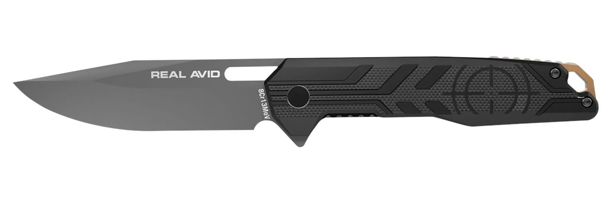 Real Avid AVRAV7 RAV-7 EDC 3.25in Folding Drop Point Plain Titanium 8 Cr13