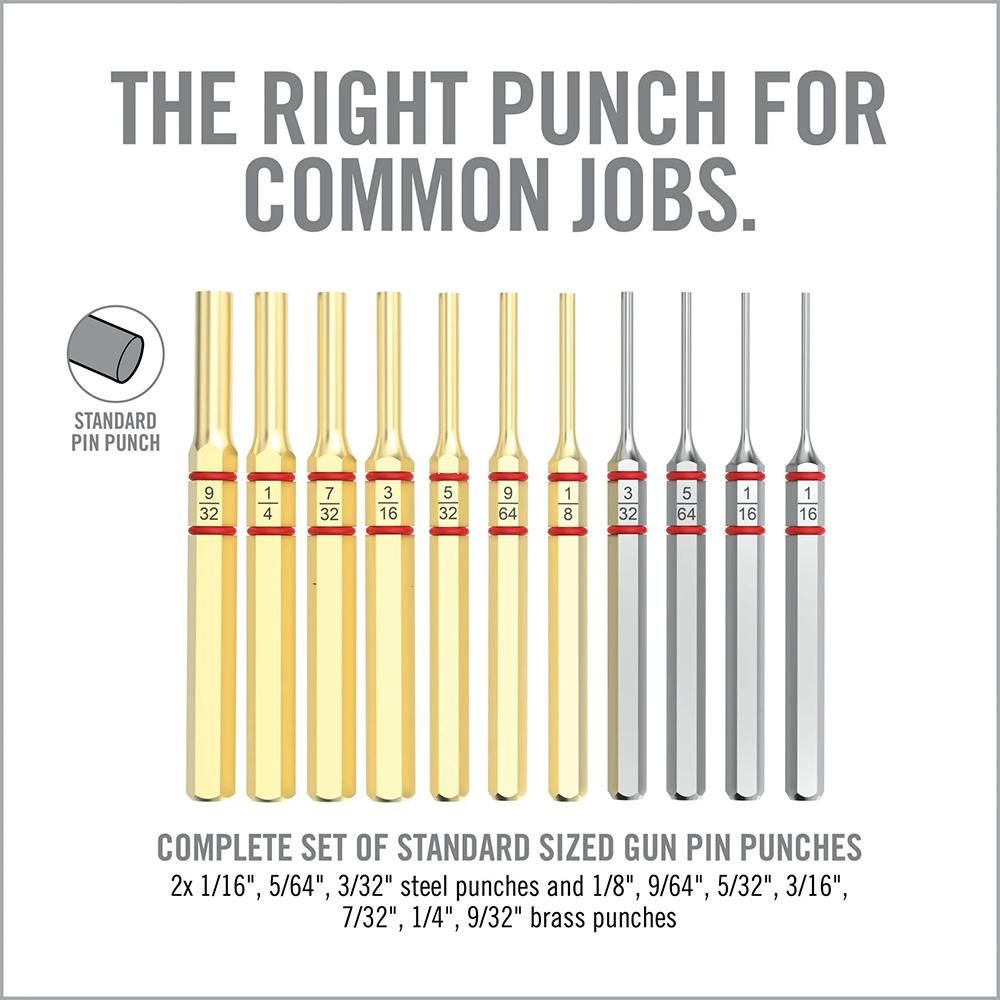 Real Avid Accu-Punch 11-Piece Standard Brass Steel Set - Premium Resistant view 6