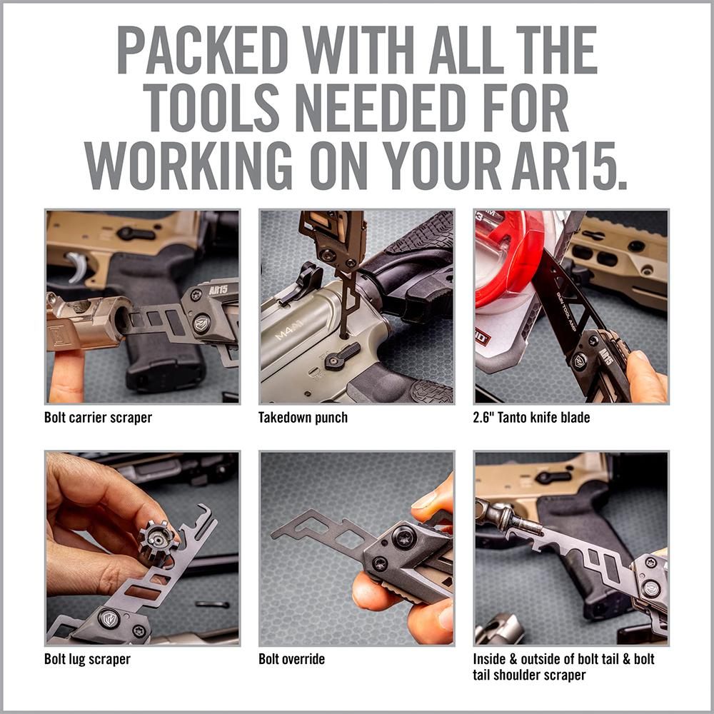 Real Avid Avgtear Gun Tool Edge AR-15 Stainless Steel 2.60in Tanto view 2