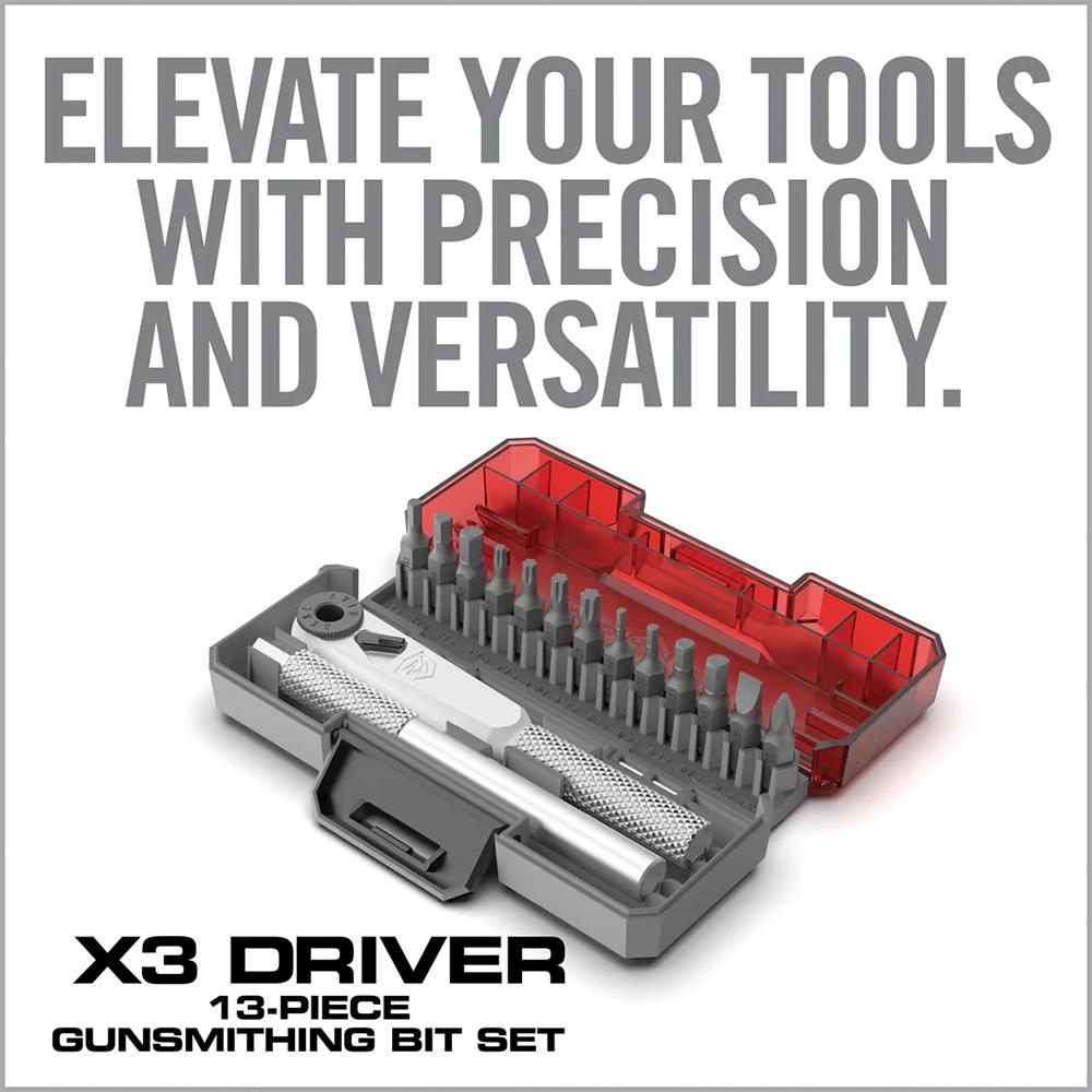 Real Avid AVX3GBS13 X3 Driver Gunsmithing Bit Set Silver 13 Pieces view 2