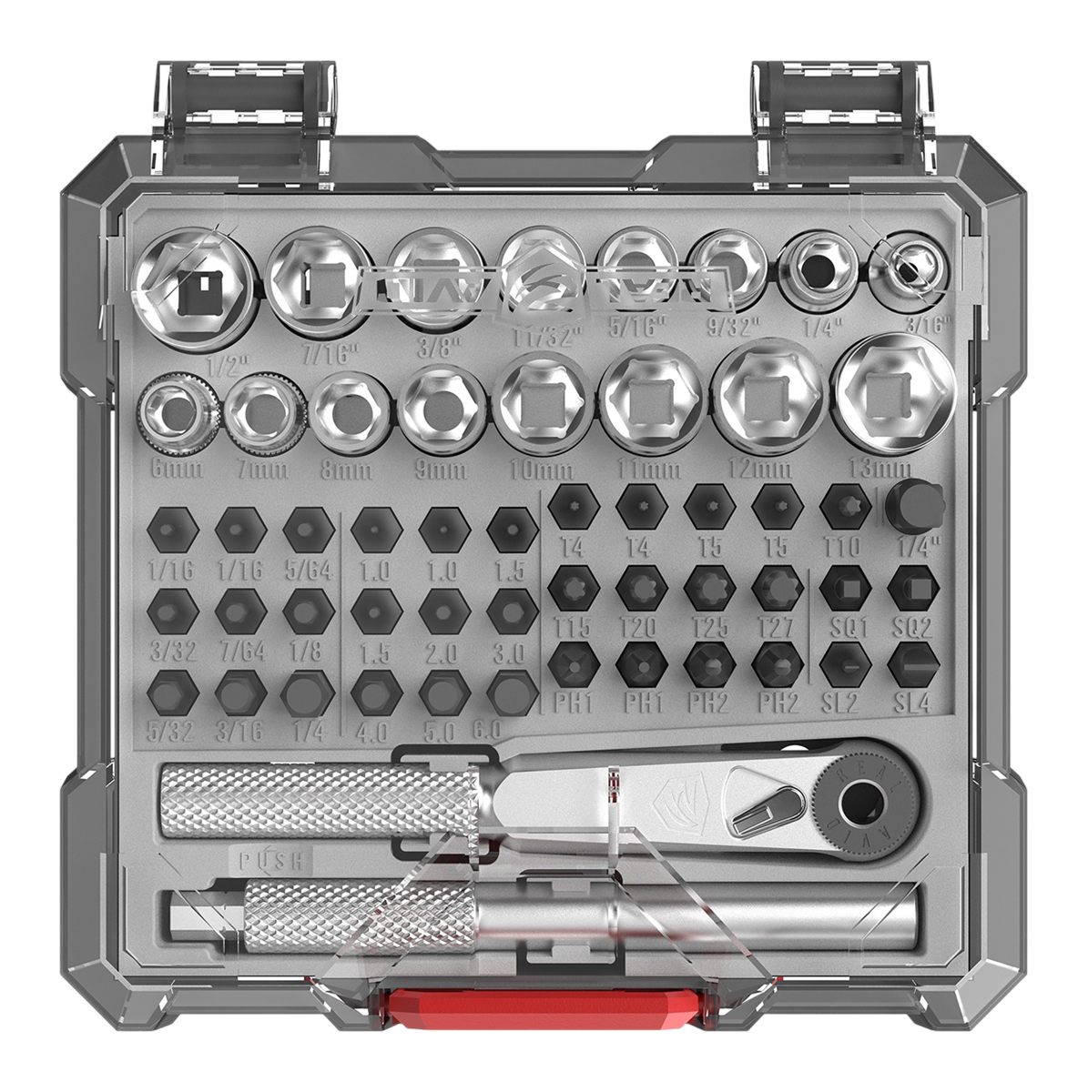 Real Avid AVX3SGBS52 X3 Driver Socket/Gunsmithing Bit Set Black/Gray 52 Pie